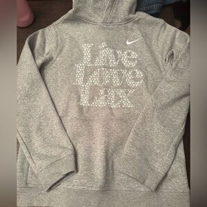 Nike Kids Gray Hoodie with Graphic Design